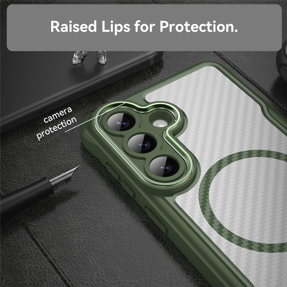 Texture odolný kryt s podporou MagSafe na Samsung Galaxy S26+ - zelený