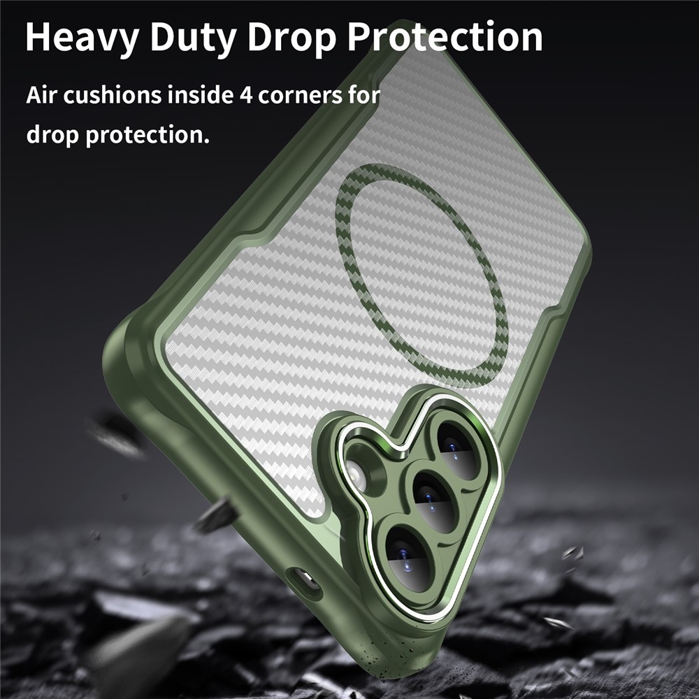 Texture odolný kryt s podporou MagSafe na Samsung Galaxy S26+ - zelený