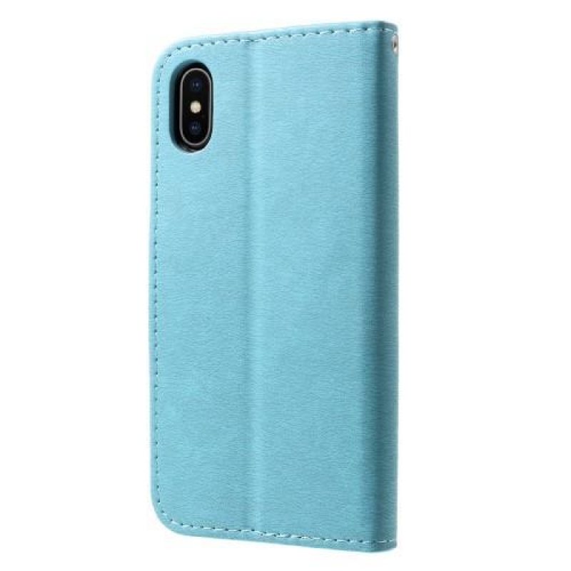 Texture PU kožené pouzdro na iPhone X - modré