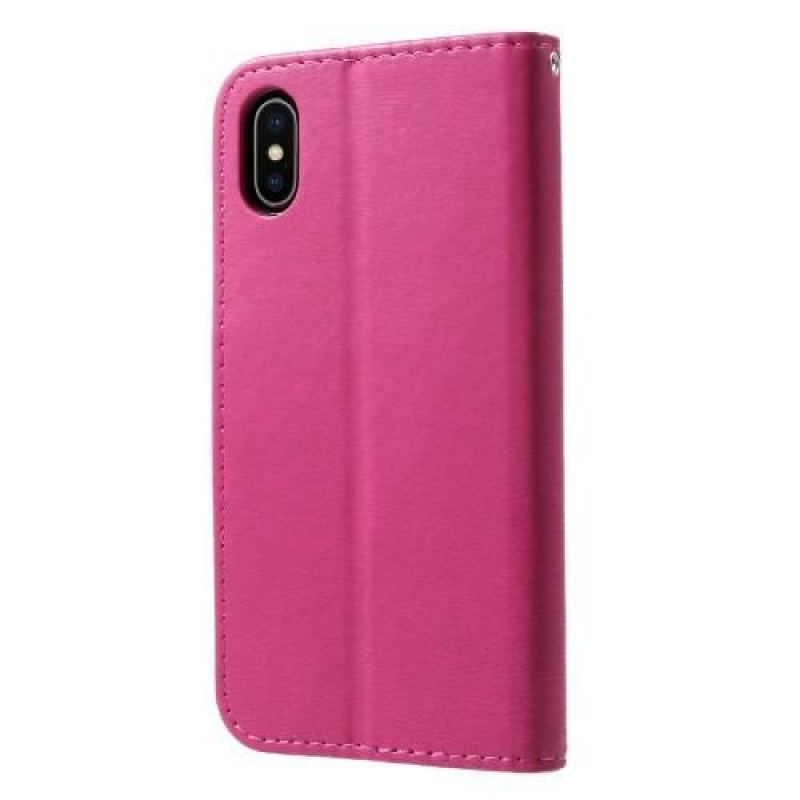 Texture PU kožené pouzdro na iPhone X - rose