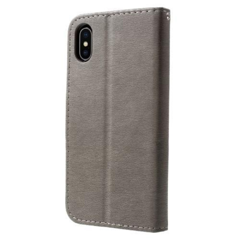 Texture PU kožené pouzdro na iPhone X - šedé