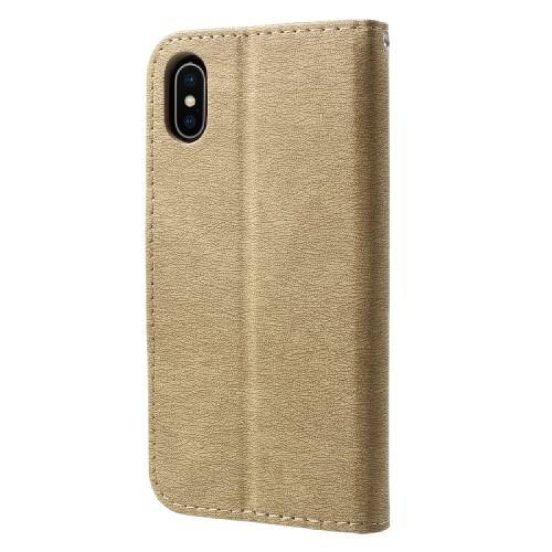 Texture PU kožené pouzdro na iPhone X - zlaté