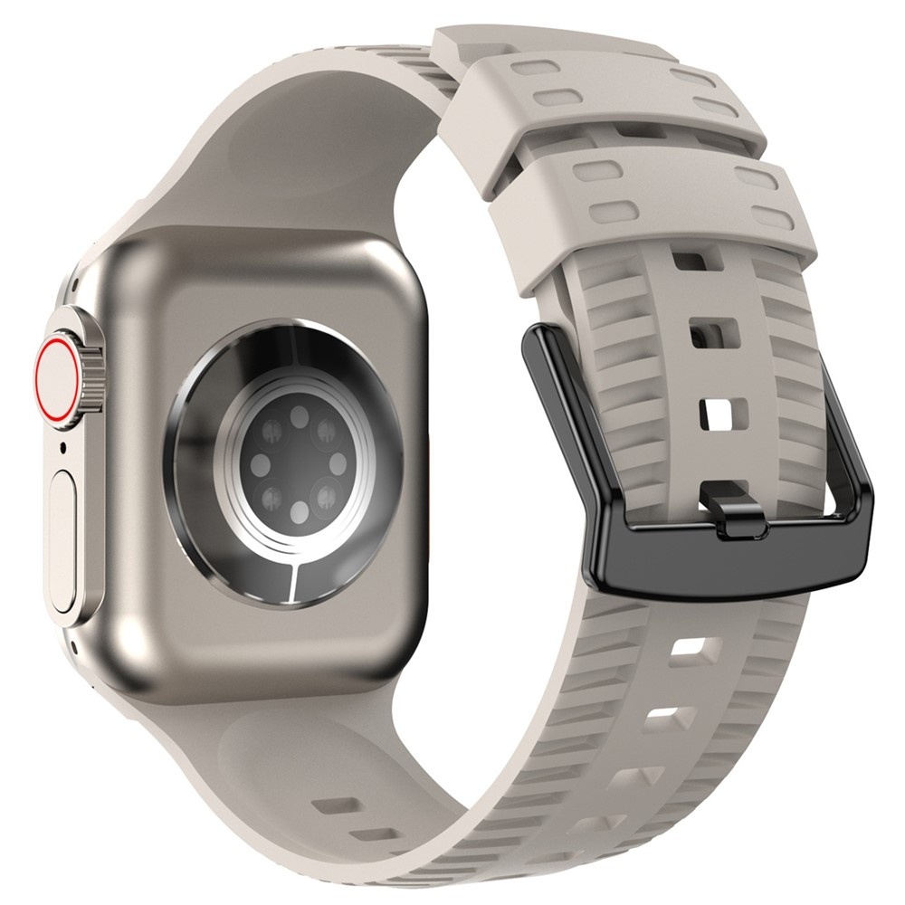 Texture silikonový řemínek na Apple Watch Ultra 4/3/2/1 49mm/12/11/10 46mm - béžový