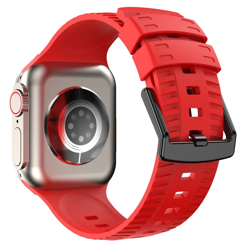 Texture silikonový řemínek na Apple Watch Ultra 4/3/2/1 49mm/12/11/10 46mm - červený
