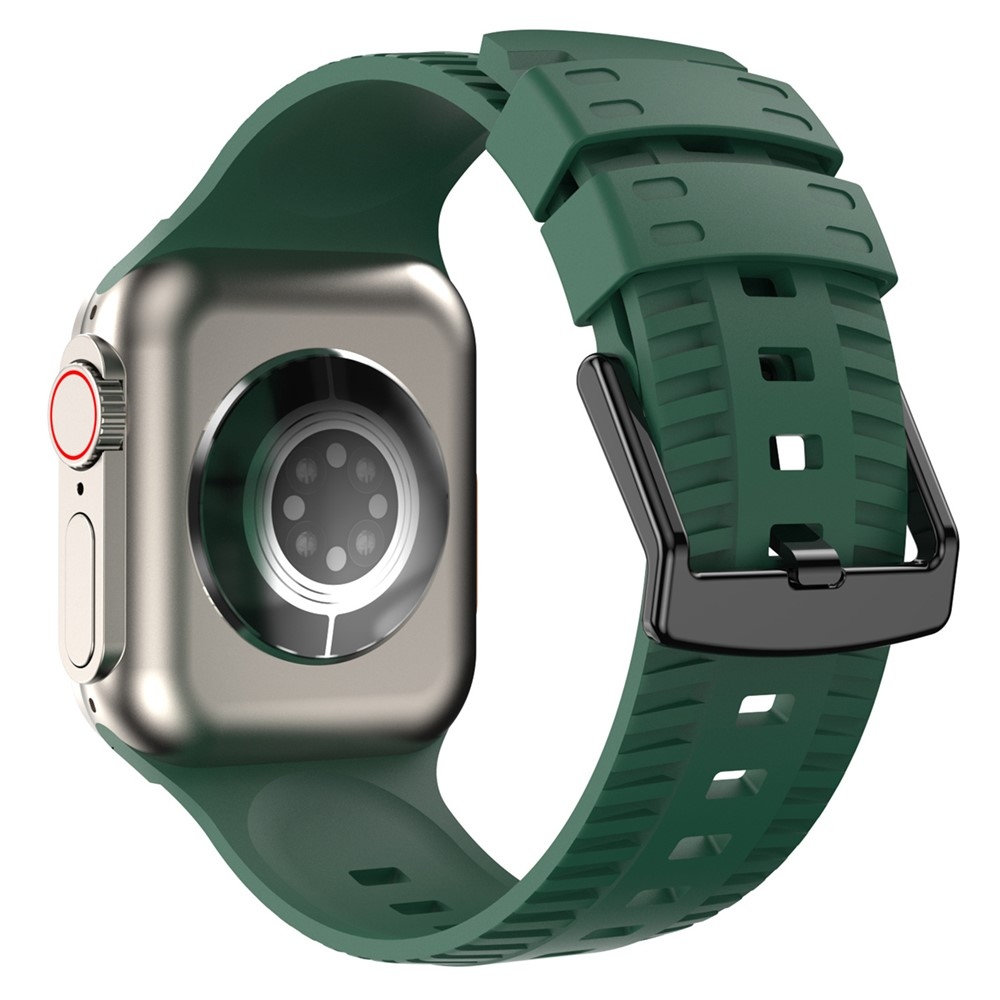 Texture silikonový řemínek na Apple Watch Ultra 4/3/2/1 49mm/12/11/10 46mm - tmavězelený