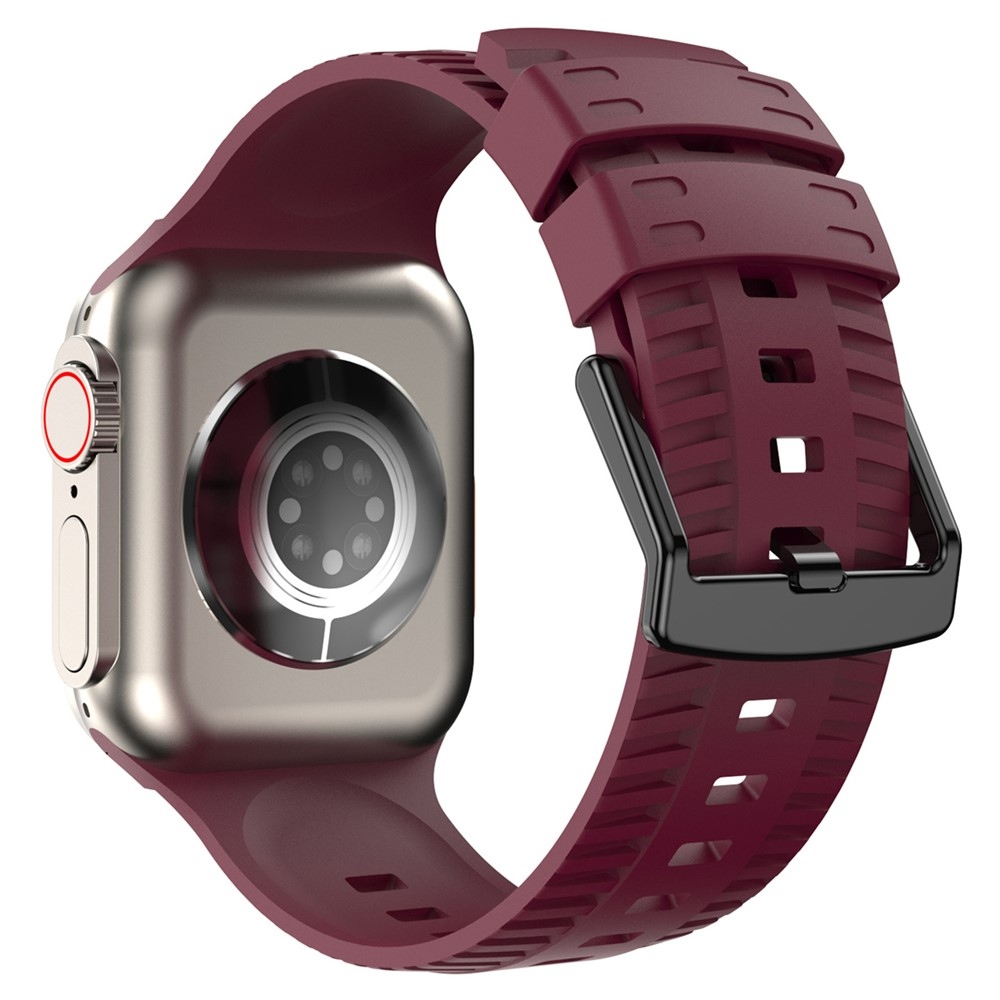 Texture silikonový řemínek na Apple Watch Ultra 4/3/2/1 49mm/12/11/10 46mm - vínový