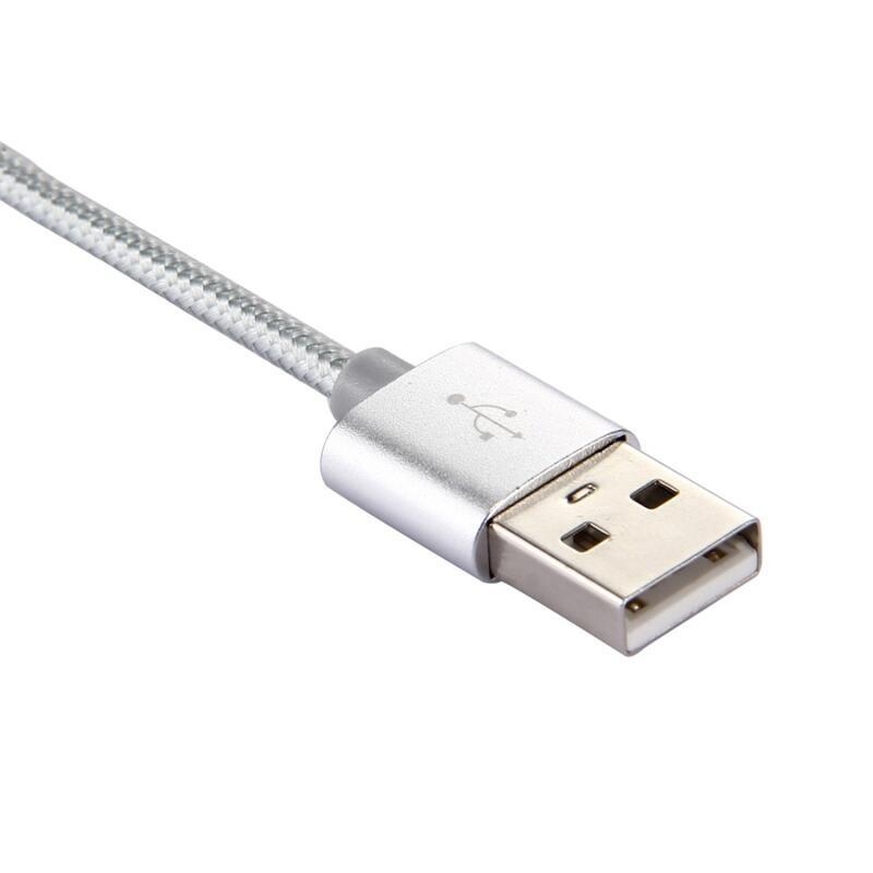Texture tkaný micro USB Type-C kabel na nabíjení a synchronizaci / 1m - bílý