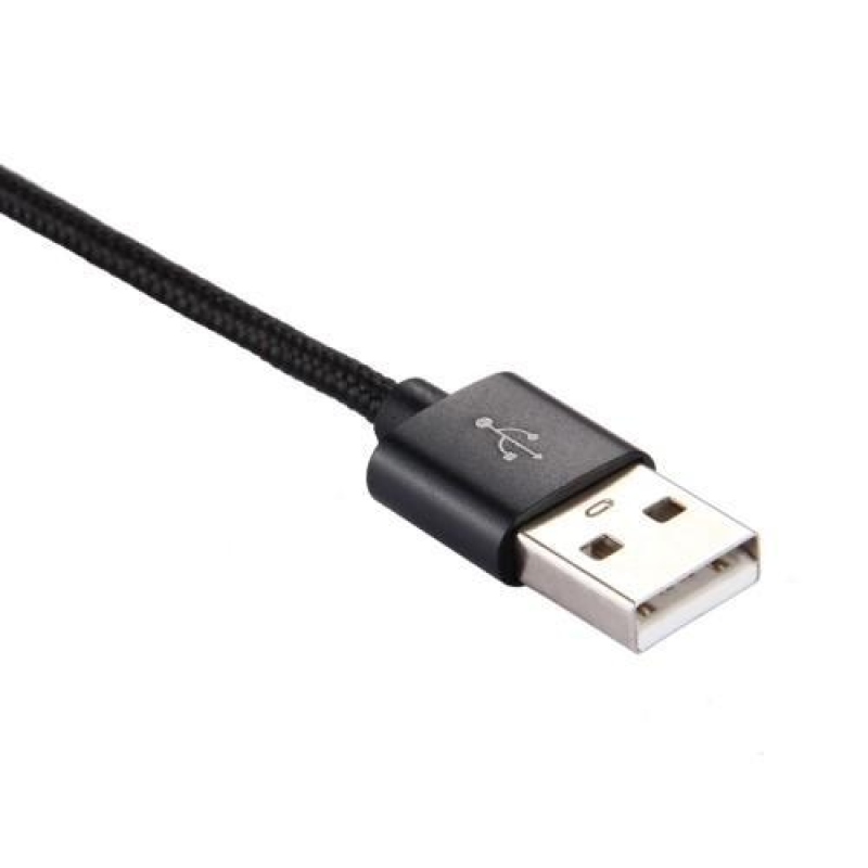 Texture tkaný micro USB Type-C kabel na nabíjení a synchronizaci / 1m - černý