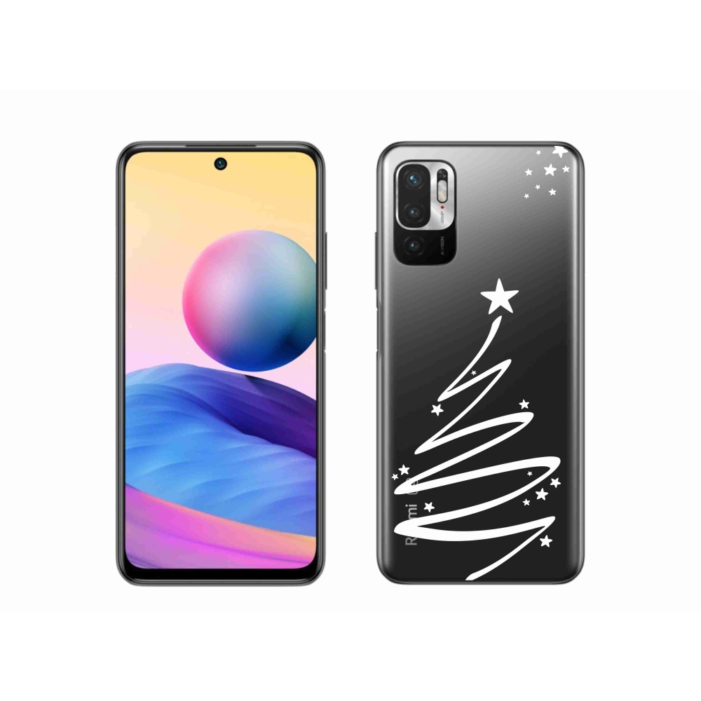 Gelový kryt mmCase na Xiaomi Poco M3 Pro/5G - bílý stromeček na průhledném pozadí
