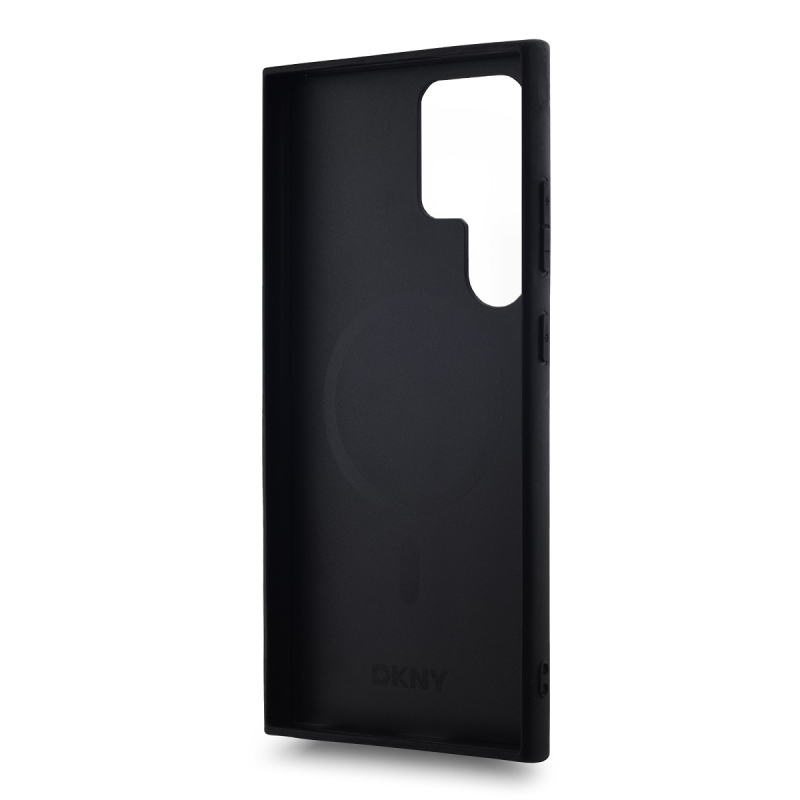 DKNY PU Leather Checkered Pattern Magsafe Zadní Kryt pro Samsung Galaxy S24 Ultra Black