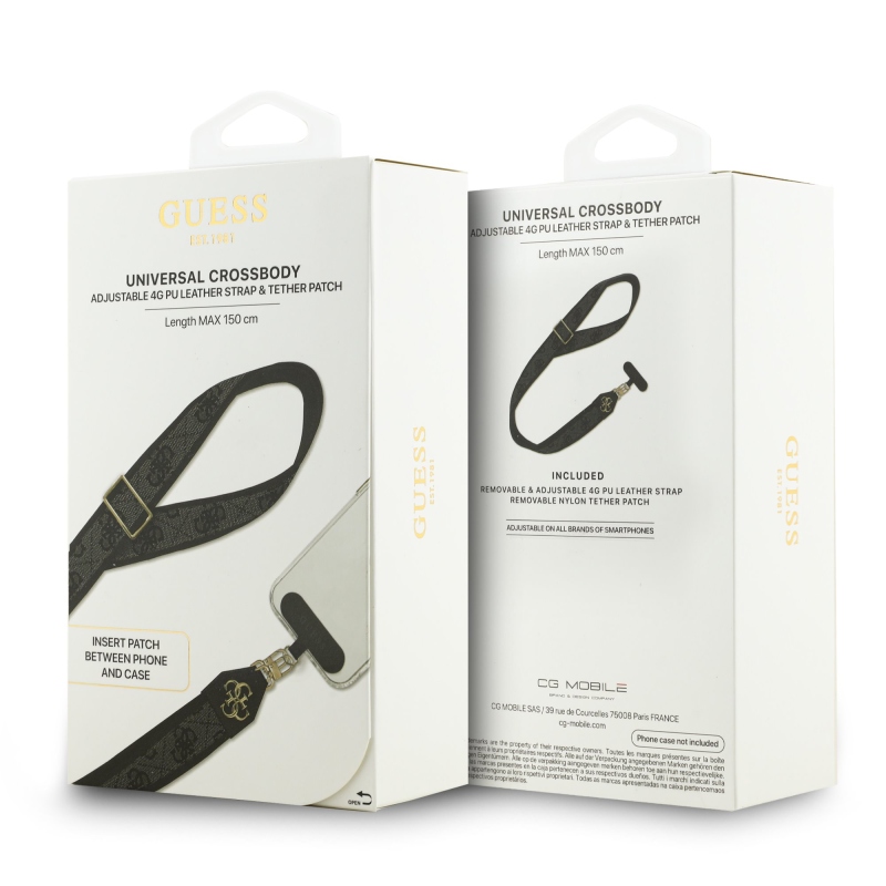 Guess Crossbody Popruh PU 4G Metal Logo Black
