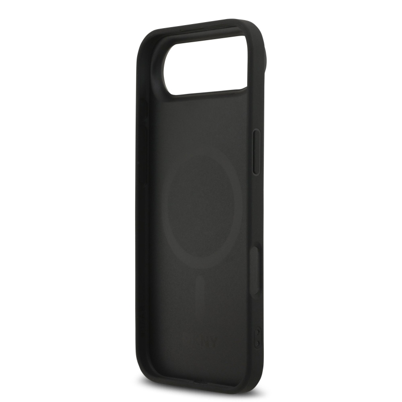 DKNY PU Leather Grid Pattern Magsafe Zadní Kryt pro iPhone Air Black