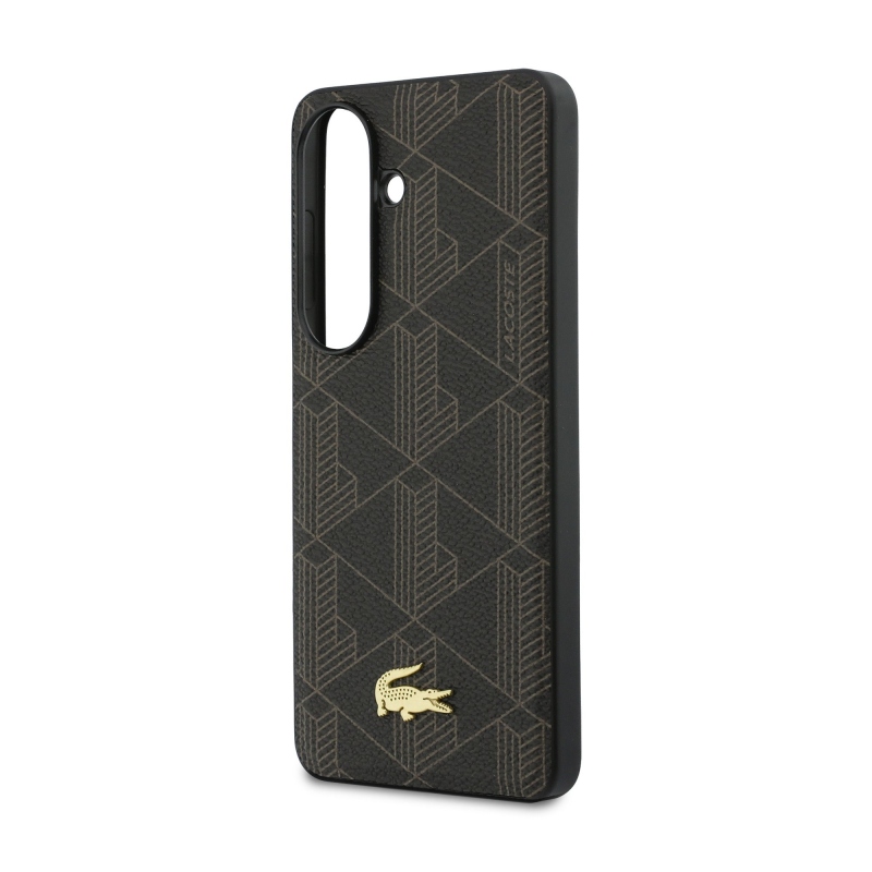 Lacoste PVC Blend Monogram Gold Logo Magnetic Zadní Kryt pro Samsung Galaxy S26+ Brown