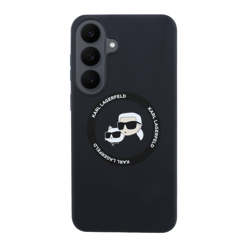 Karl Lagerfeld Liquid Silicone Double Heads Magnetic Zadní Kryt pro Samsung Galaxy S26 FE Black