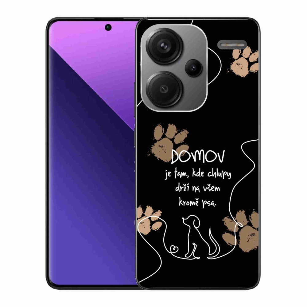 Gelový kryt mmCase na Xiaomi Redmi Note 13 Pro+ 5G - psí motiv černé pozadí