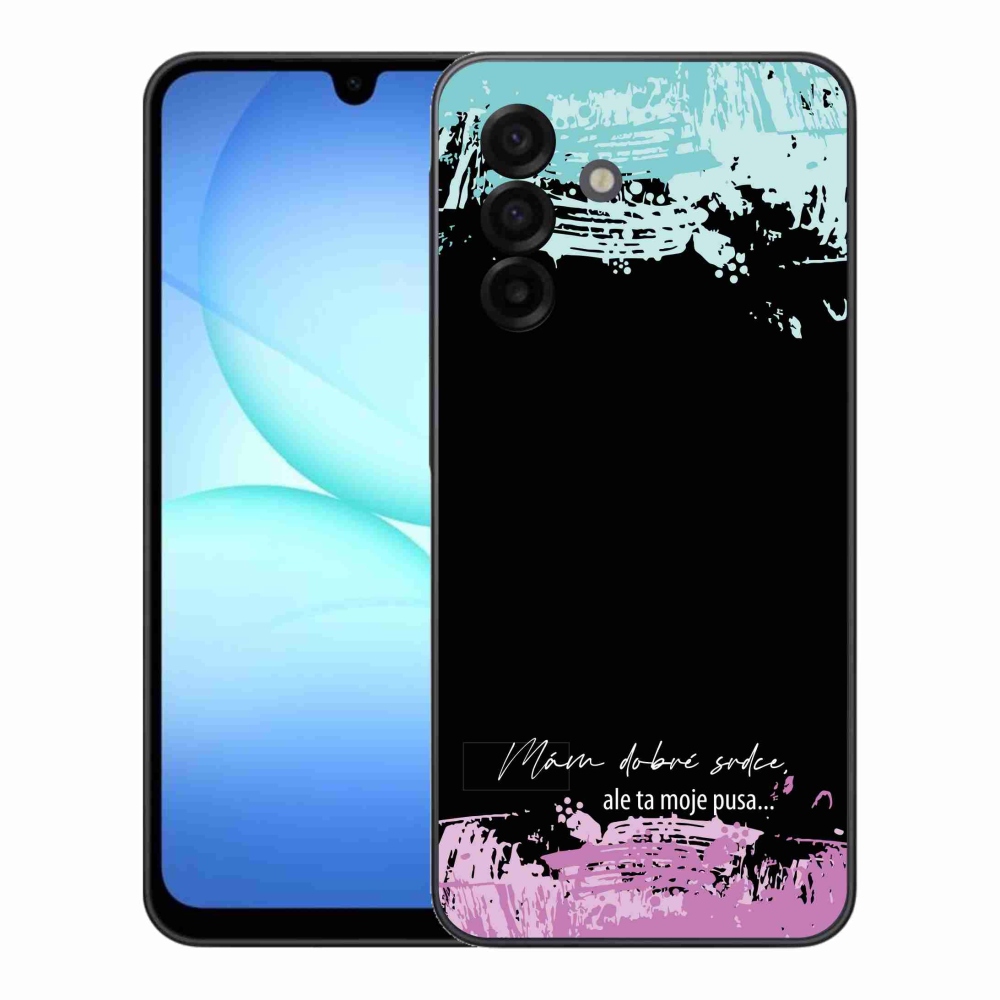 Gelový kryt mmCase na Samsung Galaxy A17 4G/5G - vtipný text 3 černé pozadí