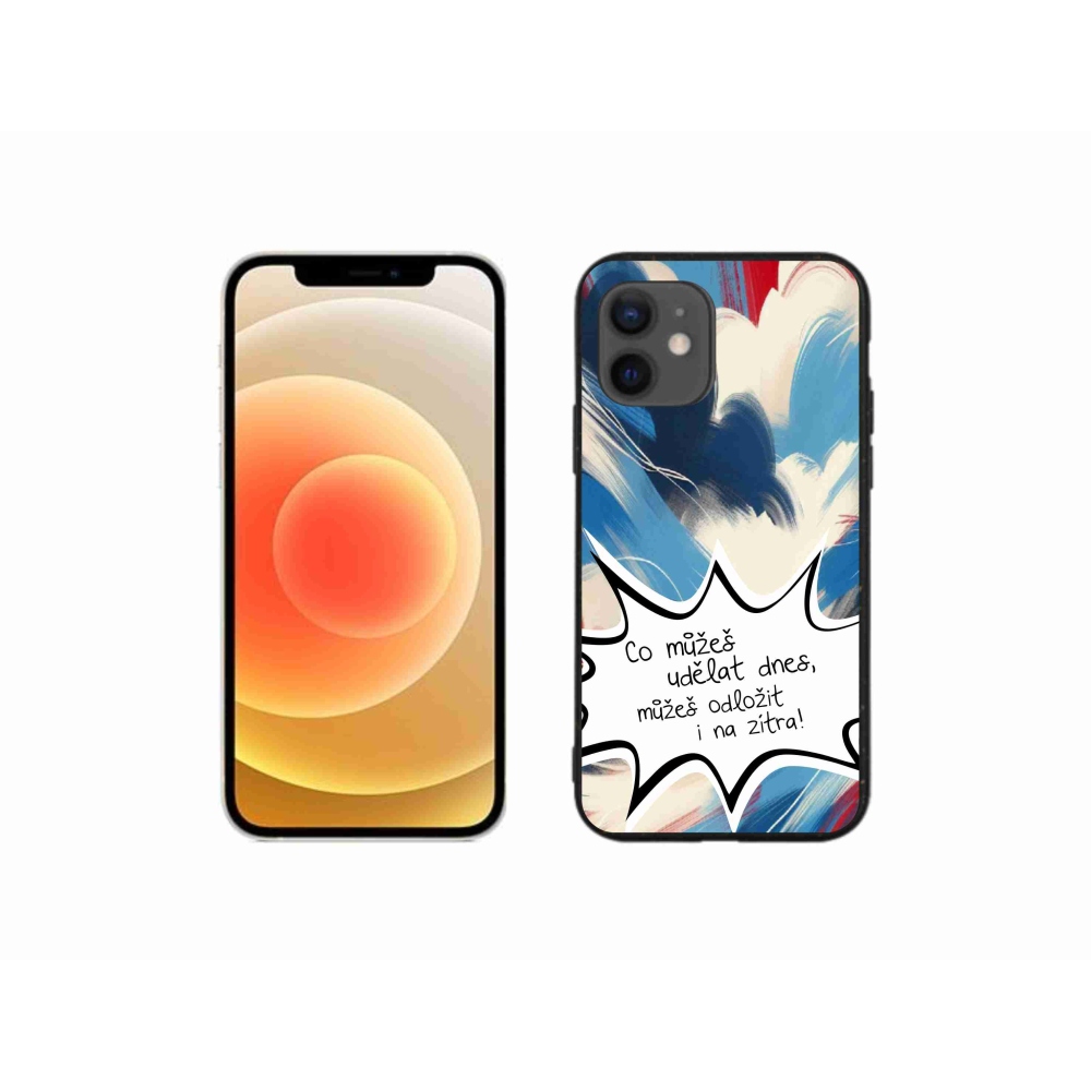 Gelový kryt mmCase na iPhone 12 mini - vtipný text 9 bílé pozadí