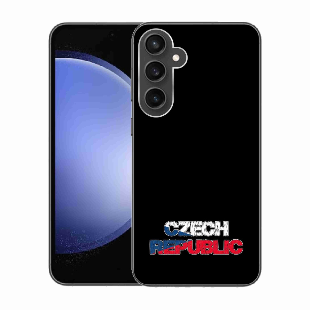 Gelový kryt mmCase na Samsung Galaxy S23 FE - Czech Republic černé pozadí