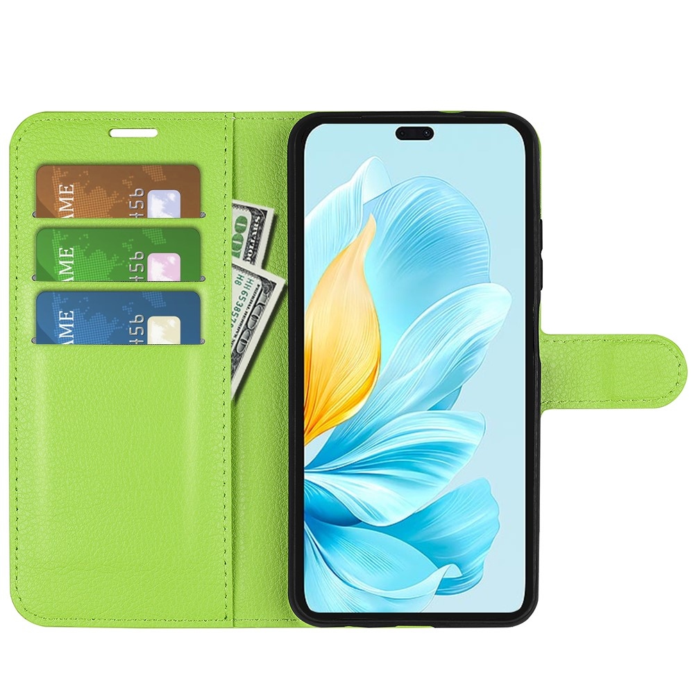Litchi knížkové pouzdro na Honor 200 Lite 5G - zelené