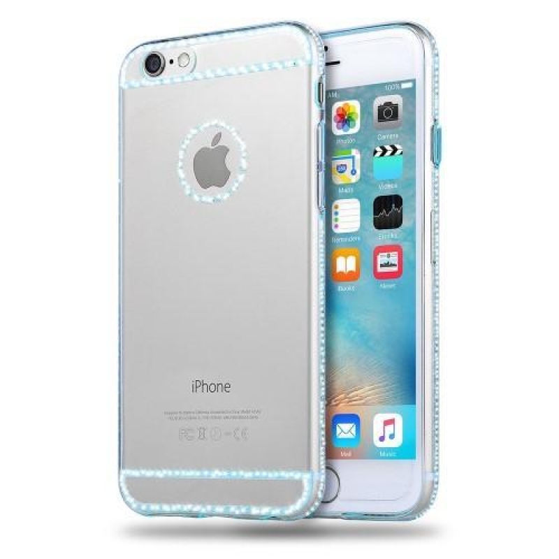Thin gelový obal s texturou na iPhone 6s Plus a 6 Plus - modrý