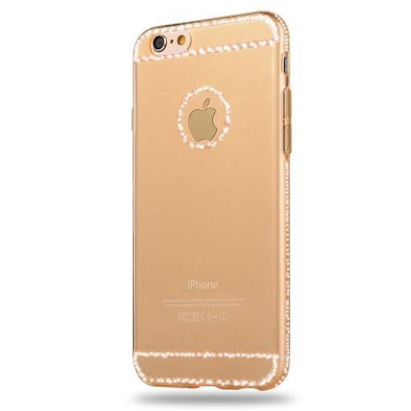 Thin gelový obal s texturou na iPhone 6s Plus a 6 Plus - zlatý