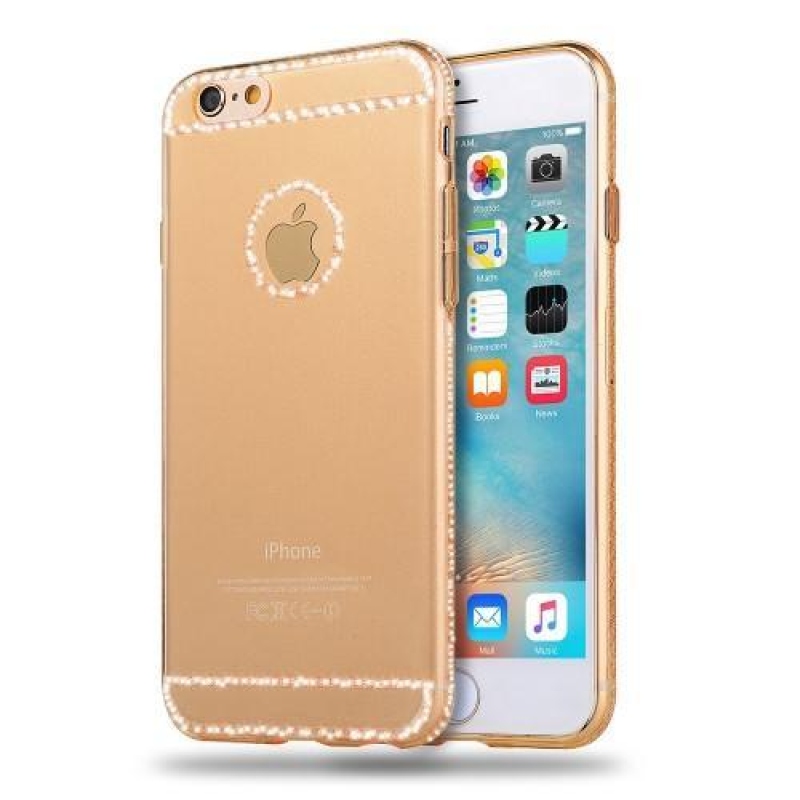 Thin gelový obal s texturou na iPhone 6s Plus a 6 Plus - zlatý