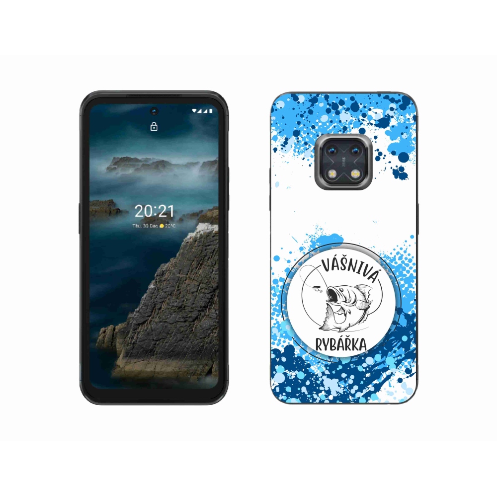 Gelový kryt mmCase na Nokia XR20 - vášnivá rybářka bílé pozadí