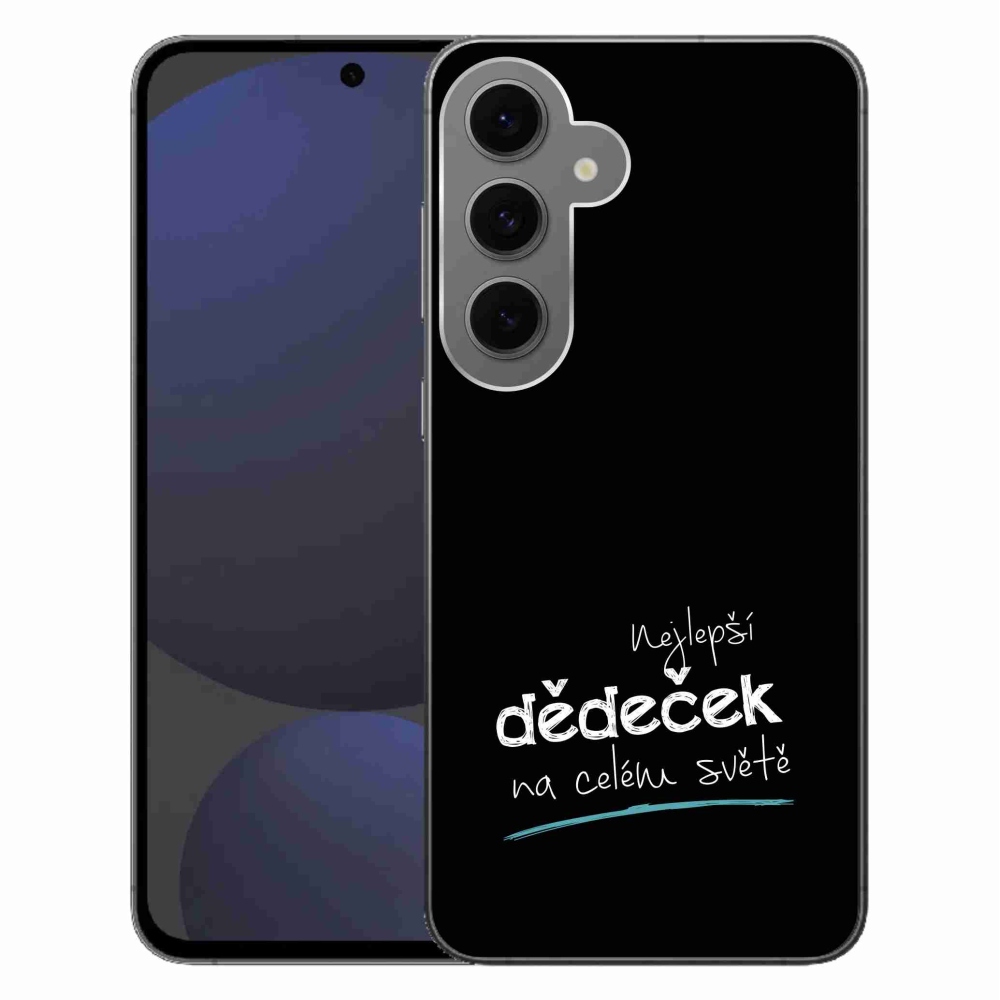 Gelový kryt mmCase na Samsung Galaxy S24 FE - nejlepší dědeček 3 černé pozadí
