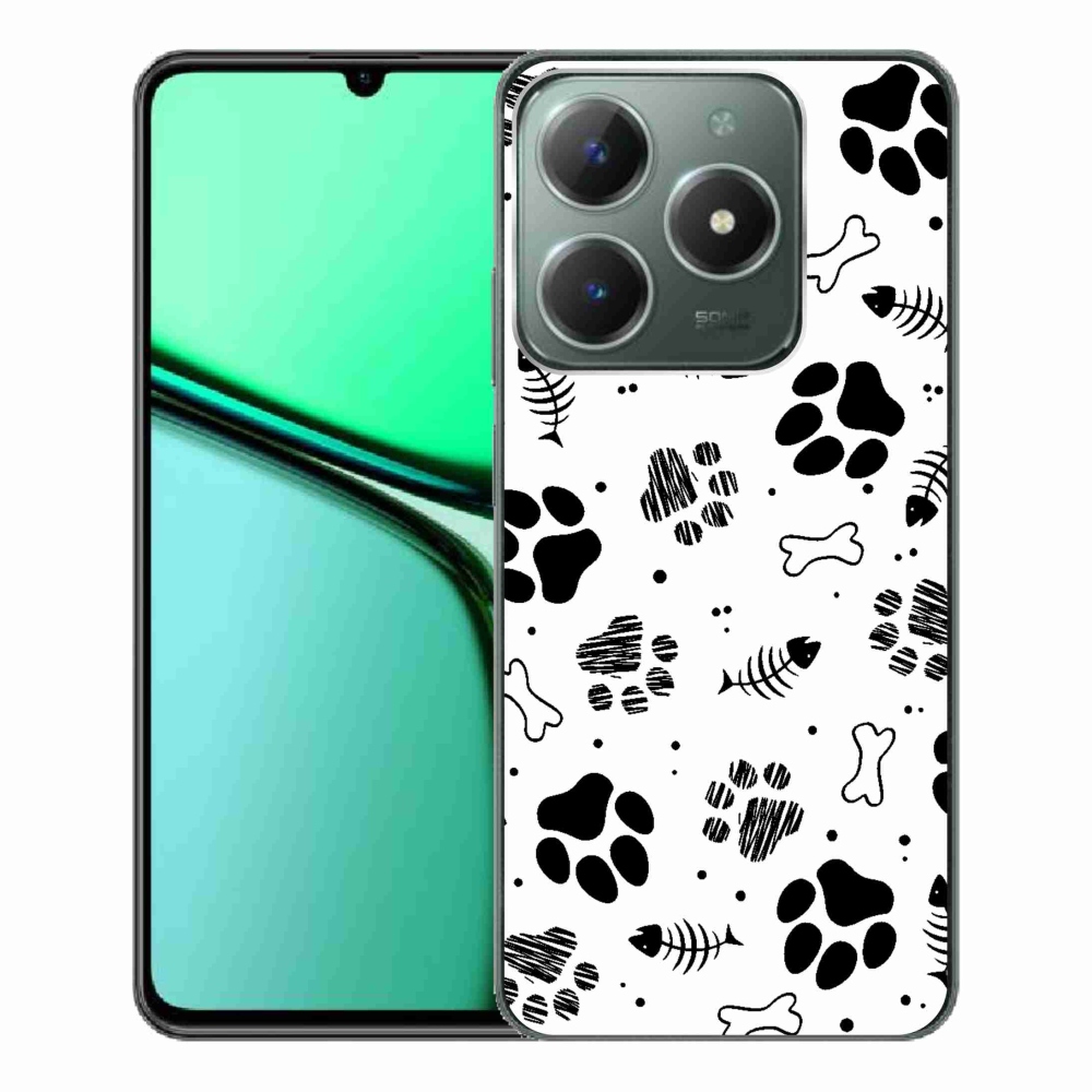 Gelový kryt mmCase na Realme C61 - psí tlapky 1