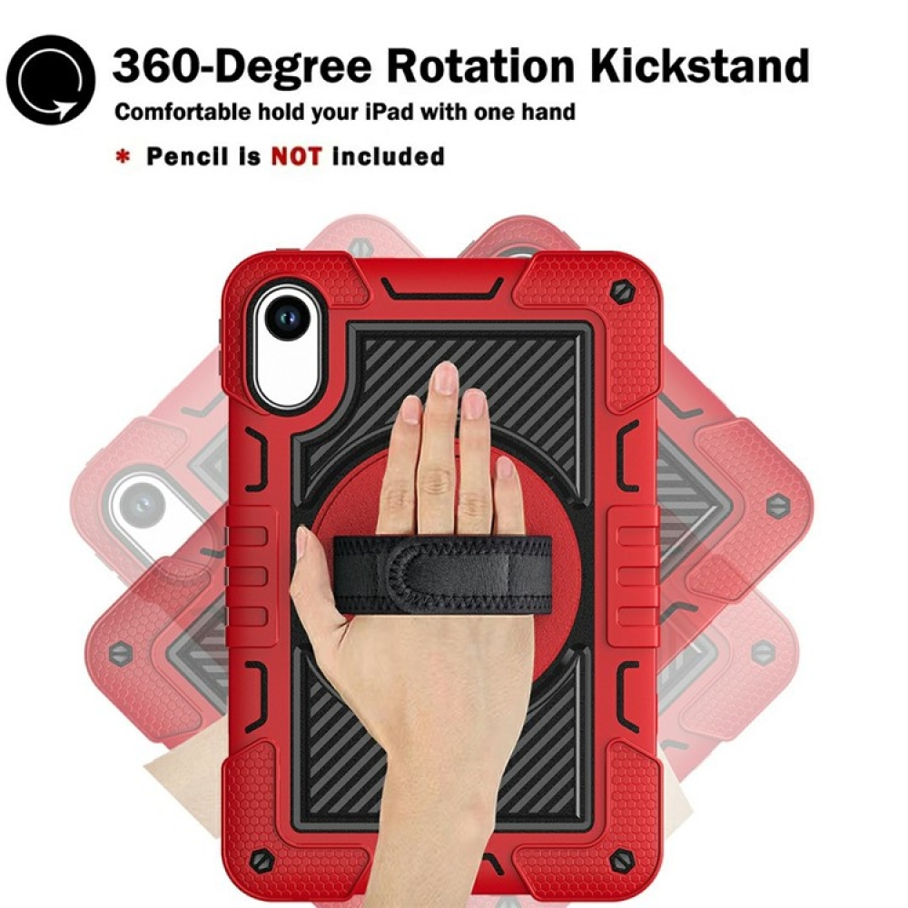 Strape odolný kryt s úchopem na ruku a popruhem na Xiaomi Redmi Pad 2 - červený/černý