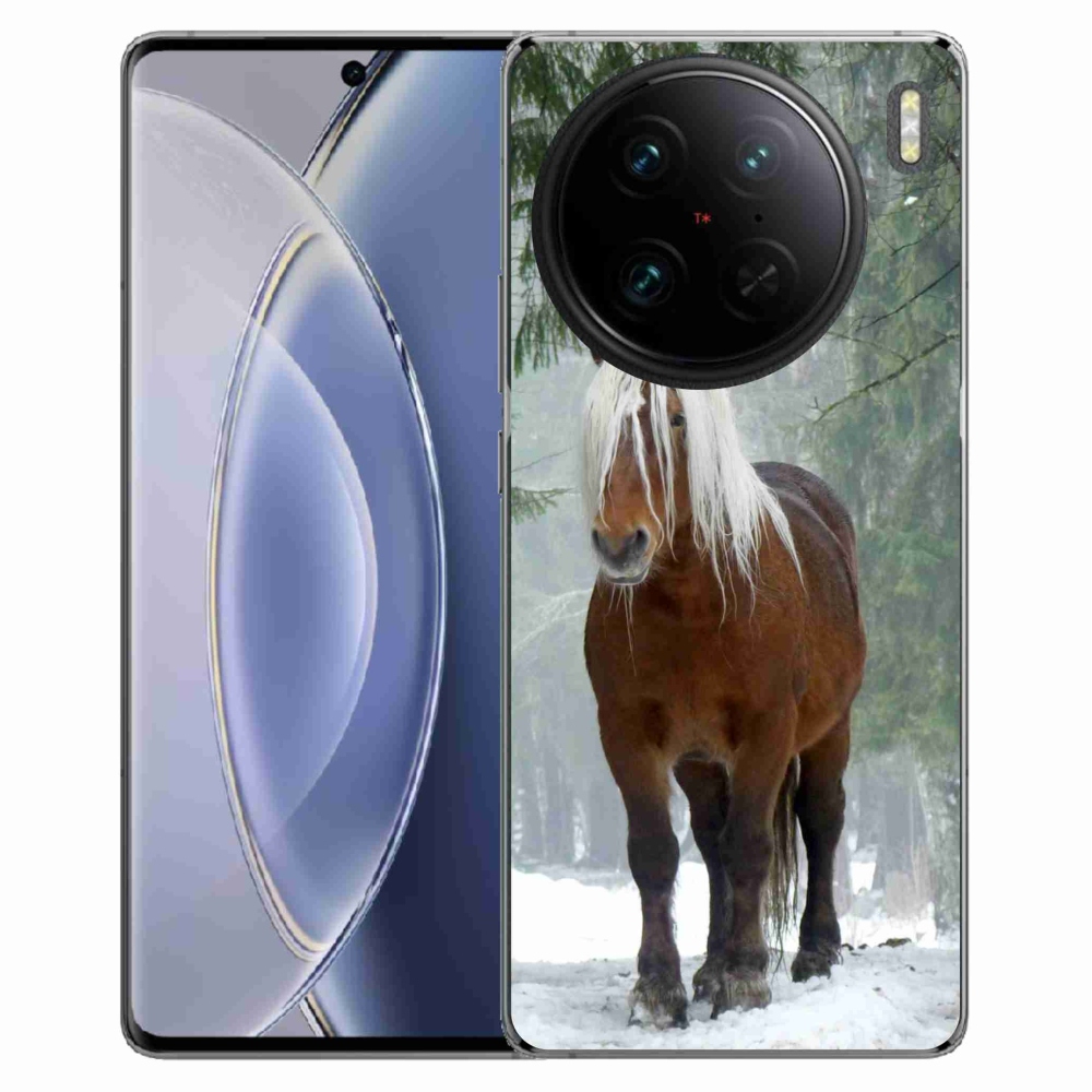 Gelový obal mmCase na Vivo X90 Pro - kůň v lese