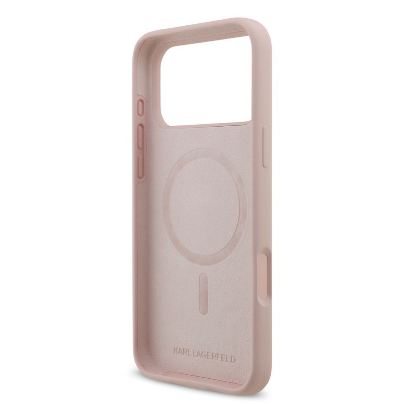 Karl Lagerfeld Liquid Silicone Karl and Choupette MagSafe Zadní Kryt pro iPhone 18 Pro Max Pink