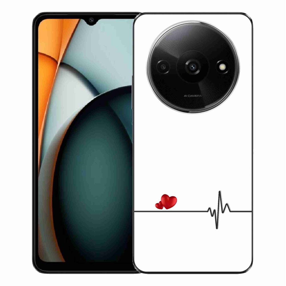 Gelový kryt mmCase na Xiaomi Redmi A3  - srdce a tep bílé pozadí