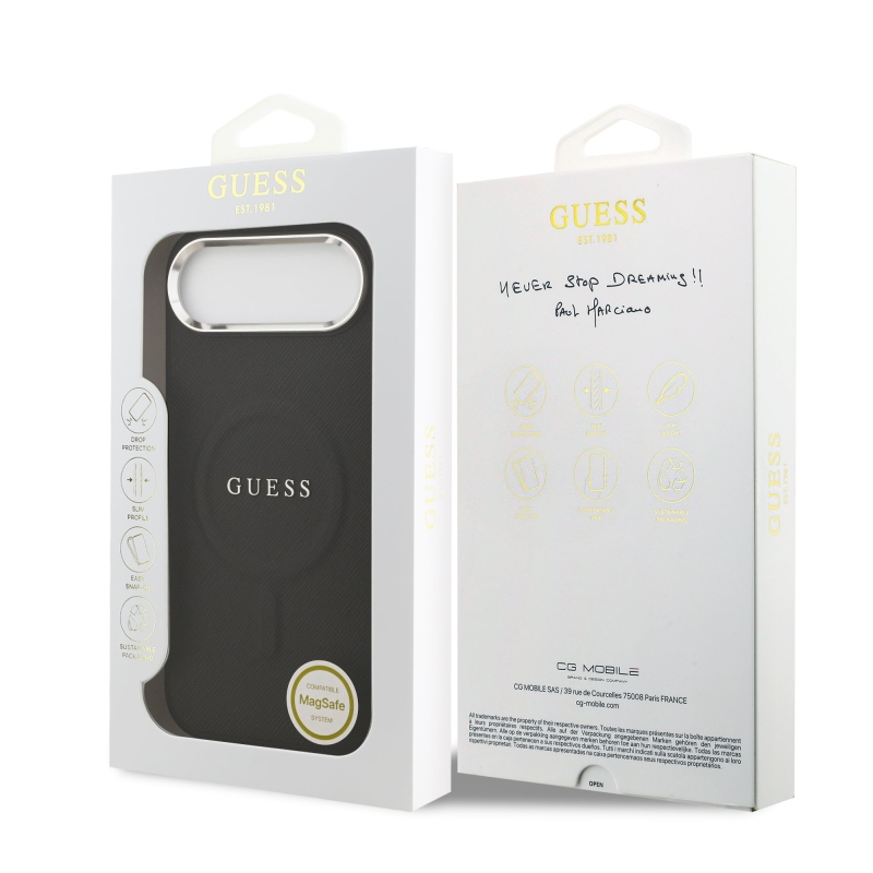 Guess PU Saffiano MagSafe Zadní Kryt pro iPhone Air Black