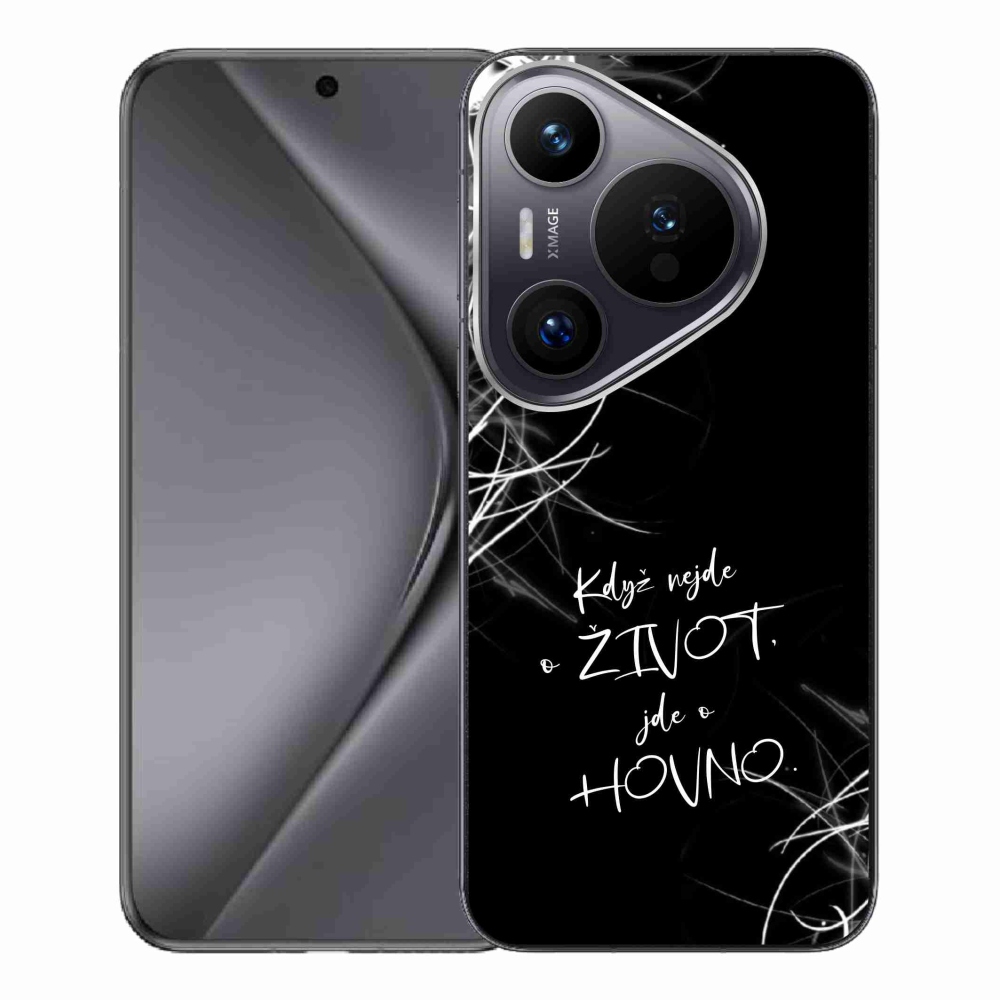 Gelový kryt mmCase na Huawei Pura 70 Pro - vtipný text 16 černé pozadí