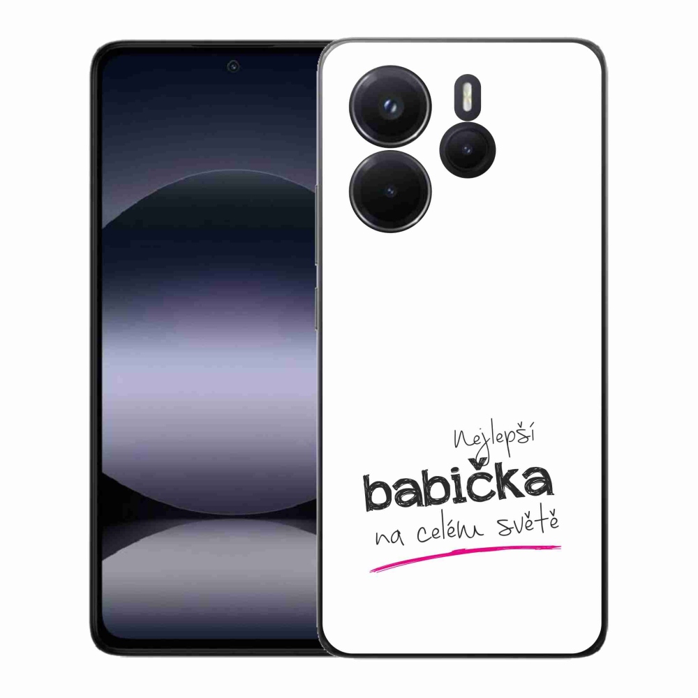 Gelový kryt mmCase na Xiaomi Redmi Note 14 - nejlepší babička 4 bílé pozadí
