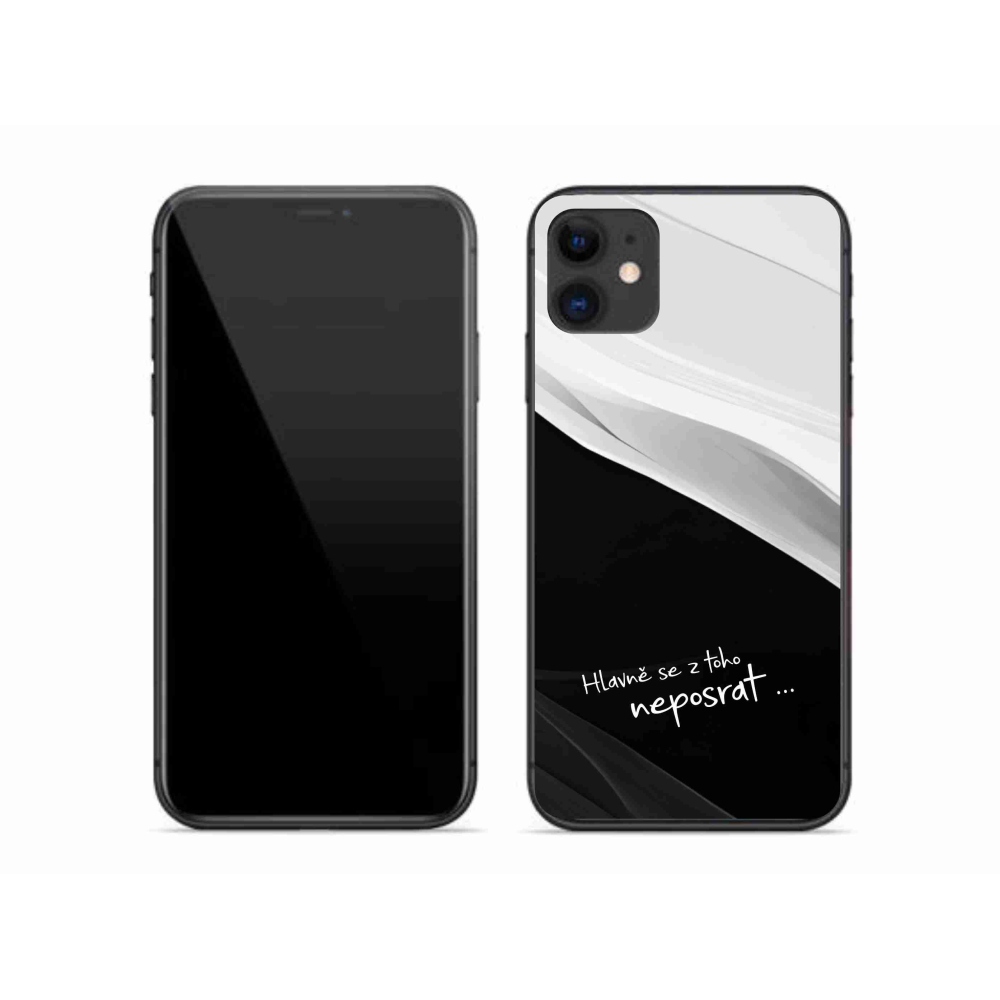 Gelový kryt mmCase na iPhone 11 - vtipný text 13 černobílé pozadí