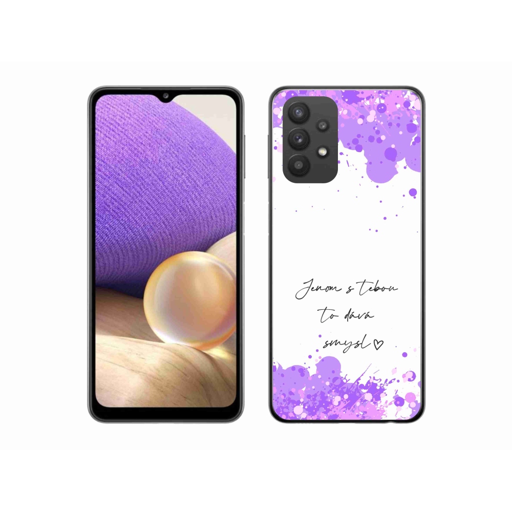 Gelový kryt mmCase na Samsung Galaxy A32 5G - zamilovaný text bílé pozadí
