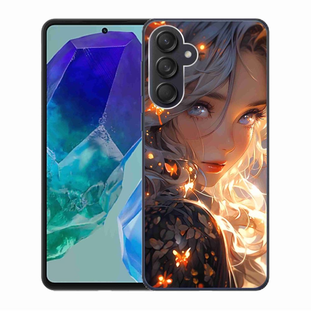 Gelový kryt mmCase na Samsung Galaxy M55 5G - dívka a motýli