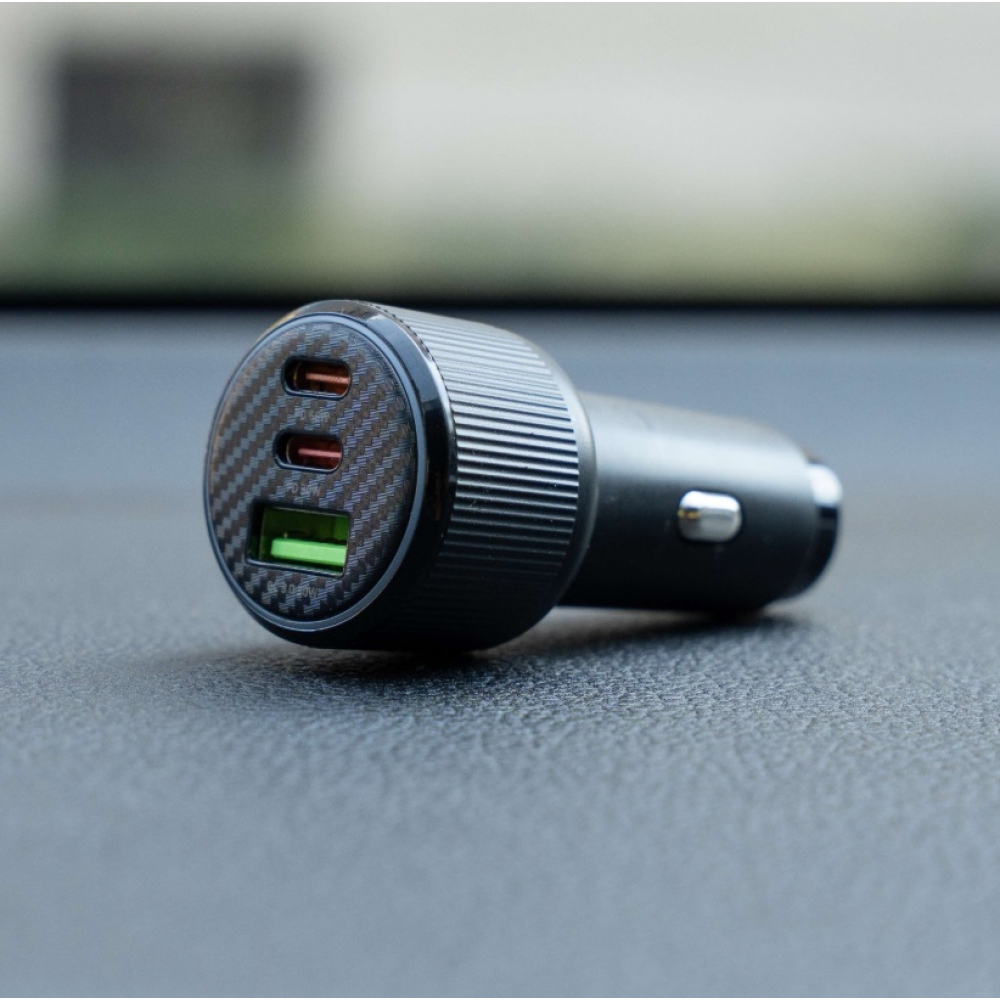 Swissten CL Adaptér 2x USB-C PD + USB-A, 95W - černý + kabel USB-C / USB-C, 1m