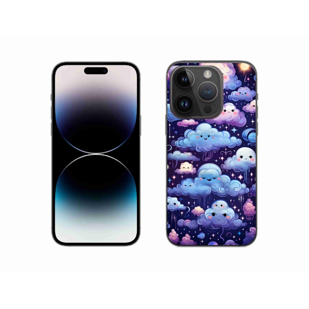 Gelový kryt mmCase na iPhone 14 Pro - mráčky