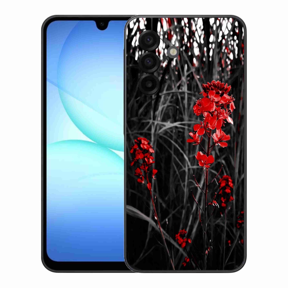 Gelový kryt mmCase na Samsung Galaxy A17 4G/5G - červená rostlina