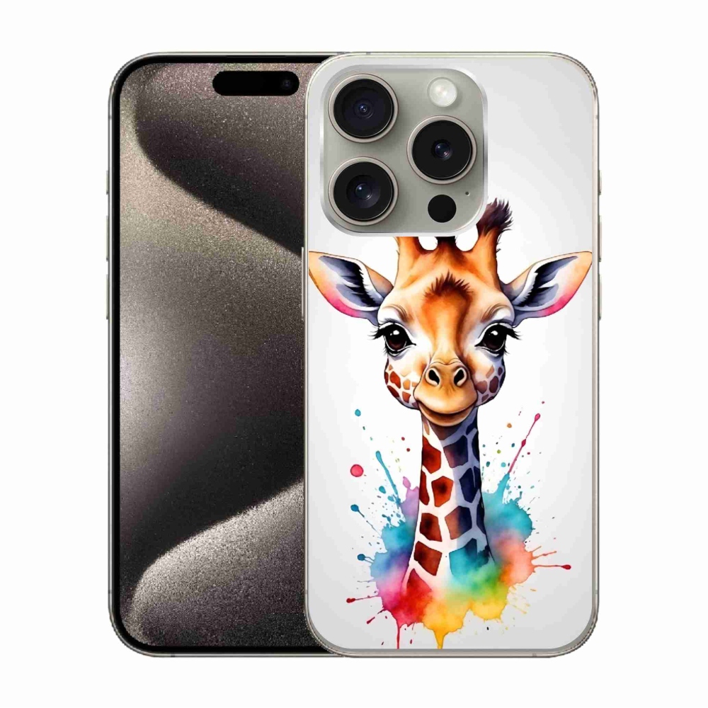 Gelový kryt mmCase na iPhone 15 Pro - žirafa 1