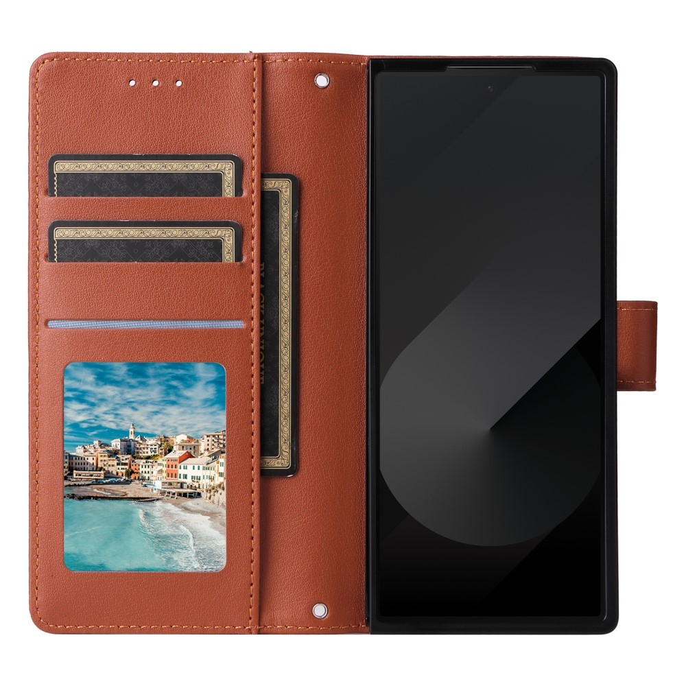 Wallet knížkové pouzdro na Samsung Galaxy Z Fold6 5G - hnědé