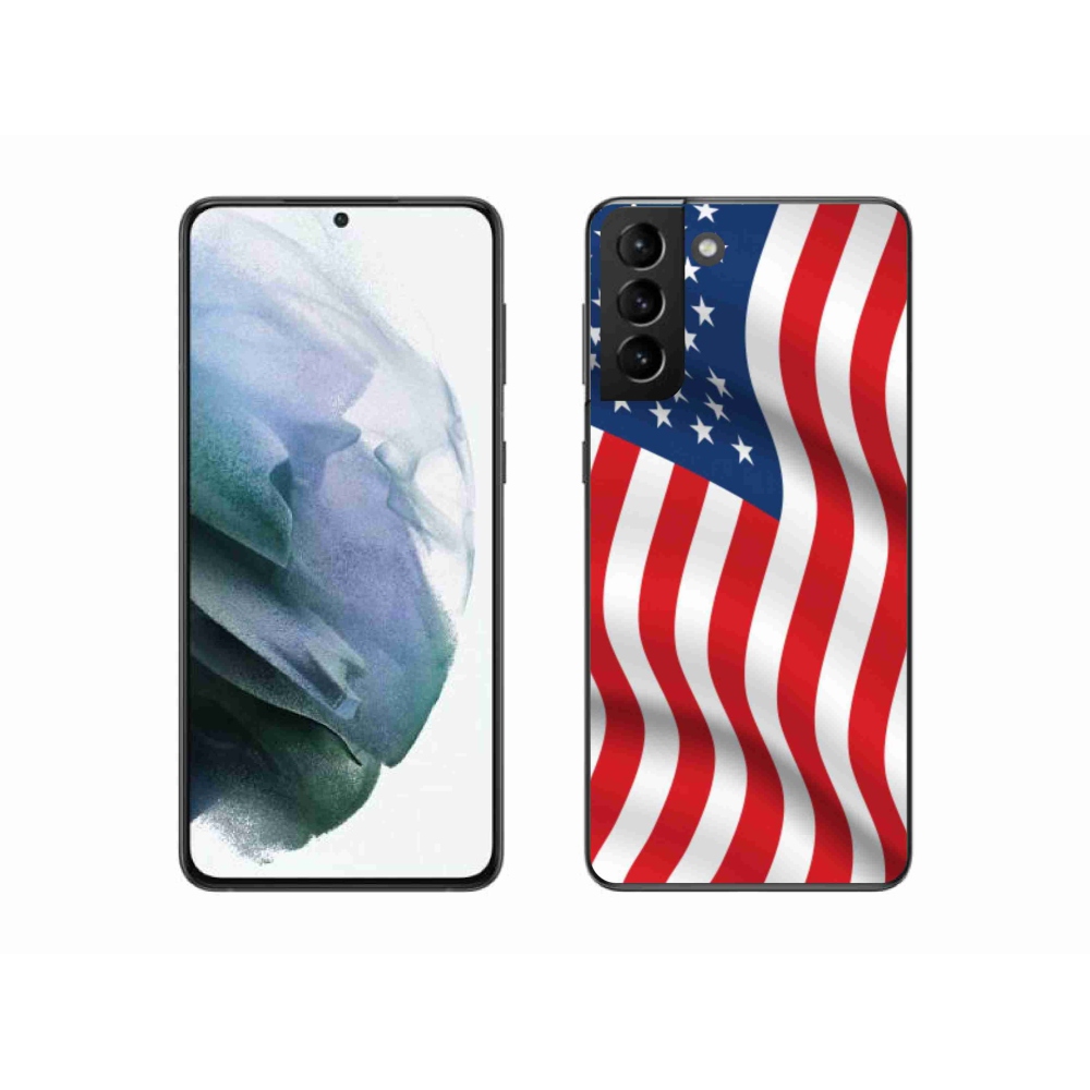 Gelový kryt mmCase na mobil Samsung Galaxy S21 Plus - USA vlajka