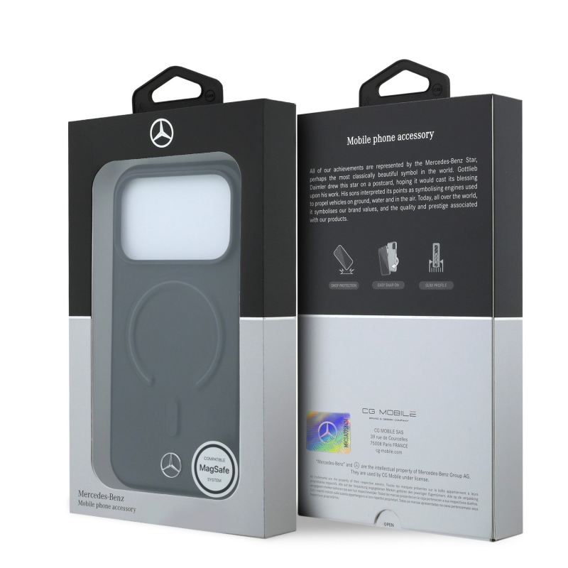 Mercedes PU Leather 3D MagSafe Zadní Kryt pro iPhone 18 Pro Black/Anthracite