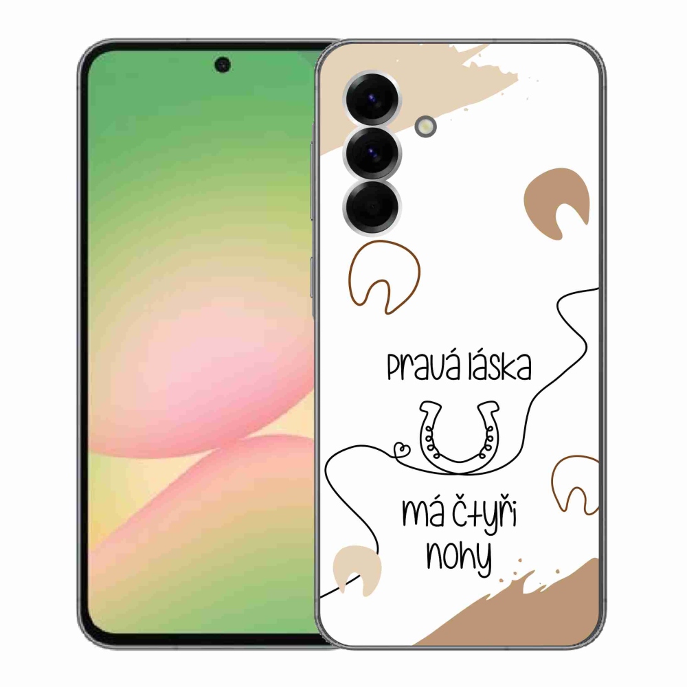 Gelový kryt mmCase na Samsung Galaxy A56 5G - koňský motiv bílé pozadí