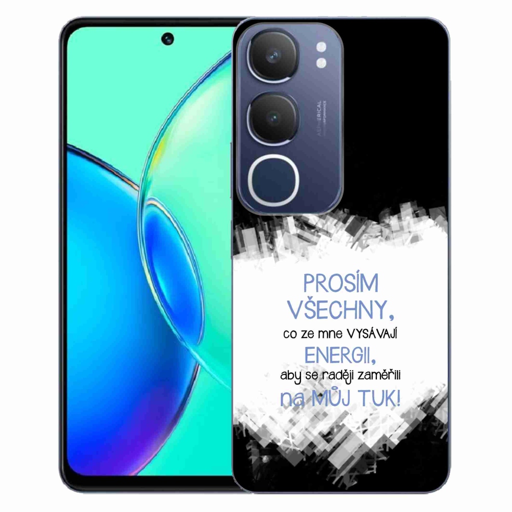 Gelový kryt mmCase na Vivo Y19s - vtipný text 1 modrý