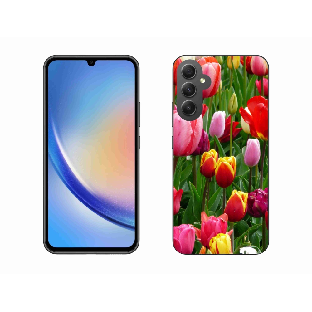 Gelový kryt mmCase na Samsung Galaxy A34 5G - tulipány