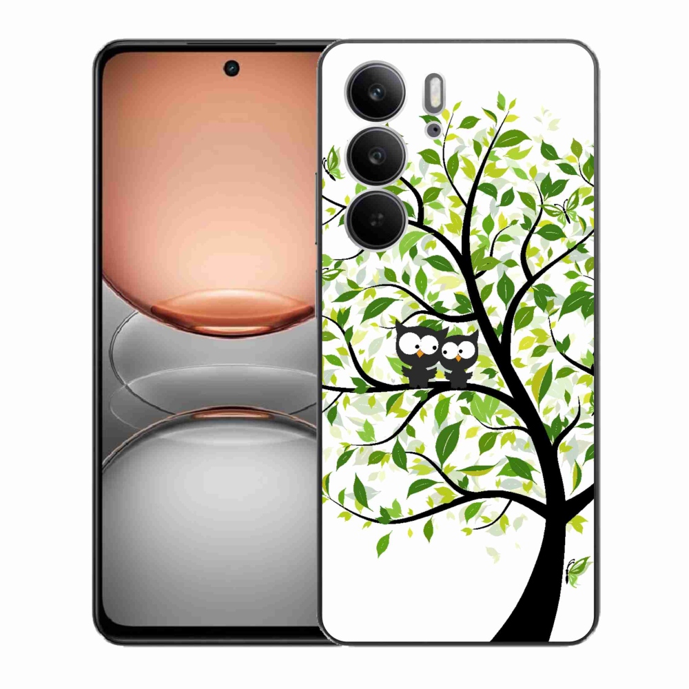 Gelový kryt mmCase na Realme C75 - sovičky na stromě